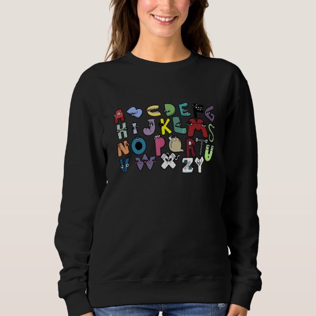 Camiseta Figurino De Alphabet Lore Para Rapazes Que Corresp (Frente)