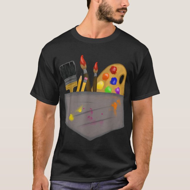 Camiseta Figurino de Artista Bonito - Pincel Pintor de Arte (Frente)