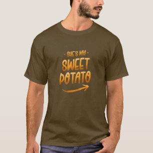 Camiseta Figurino de Batata Ela é minha batata doce Eu sou