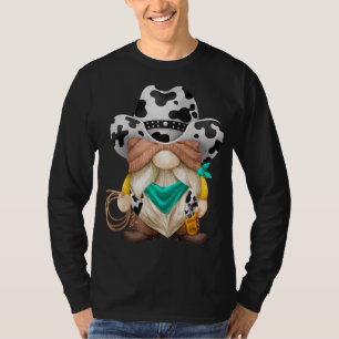 Camiseta Figurino De Cowboy Bonito Para Mulheres Com Laço -