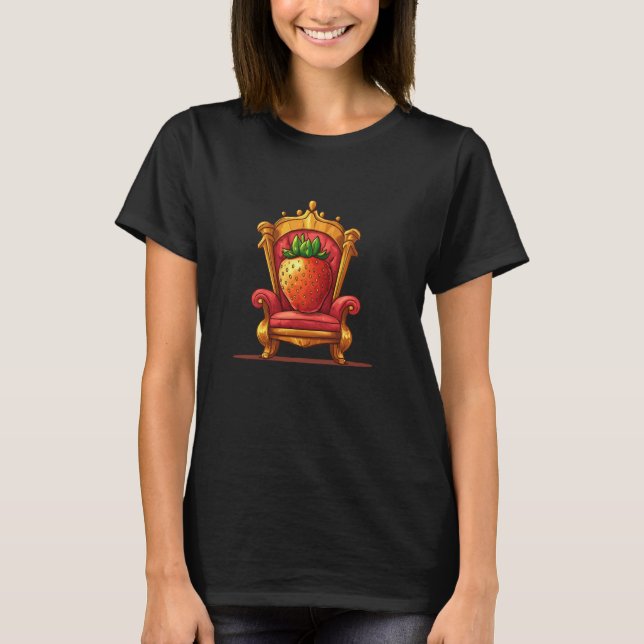 Camiseta Figurino de Fruta de pedra para amantes de morango (Frente)