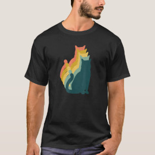 Camiseta Figurino de Gato Colorido, 90s, Vintage Kitten Ret