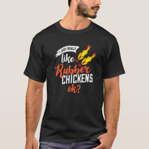 Camiseta Figurino de Gritação de Frango de Borracha