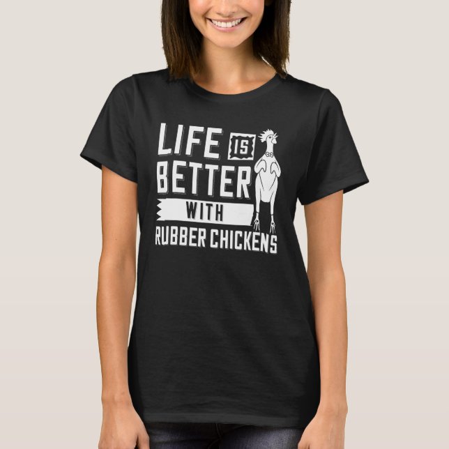 Camiseta Figurino de Gritação de Frango de Borracha (Frente)