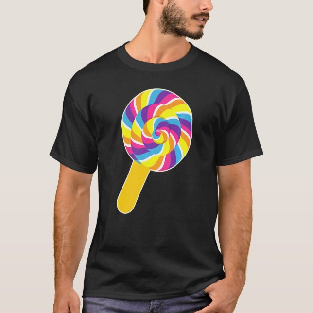 Camiseta Figurino de Halloween do Arco-Íris Sucker Candy (Frente)