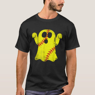 Camiseta Figurino de Halloween do Softball Ghost Softball