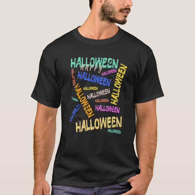 Camiseta Figurino de Halloween Feliz (Frente)