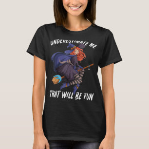 Camiseta Figurino de Halloween Vassoura Bonito Bruxa e Rapa