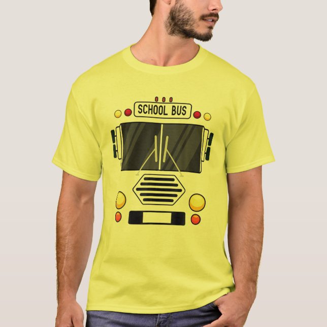 Camiseta Figurino de ônibus Legal no Halloween do Veículo F (Frente)