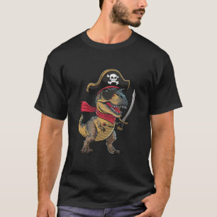 Camiseta Figurino do Dia de as Bruxas engraçado Pirate Dino