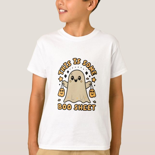 Camiseta Figurino do Fantasma do Halloween Boo Este é um Fo (Frente)
