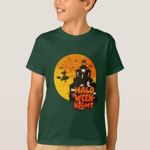 Camiseta Figurino Feliz da Noite de Halloween para Meninos
