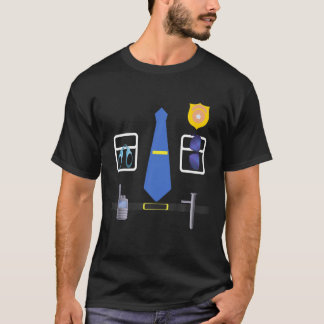 Camiseta Figurino Halloween Kids Polícia Uniforme