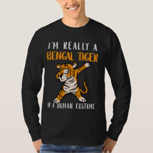 Camiseta Figurino Humano Dabbing Bengal Tiger Wildlife Anim