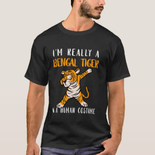 Camiseta Figurino Humano Dabbing Bengal Tiger Wildlife Anim