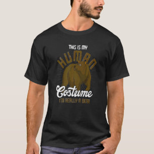 Camiseta Figurino Humano, Floresta Animal Bear