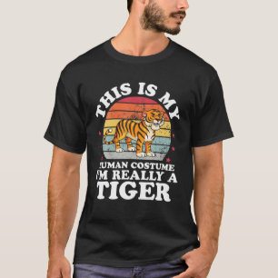 Camiseta Figurino Humano Sou um Zoológico Animal Tigre Engr
