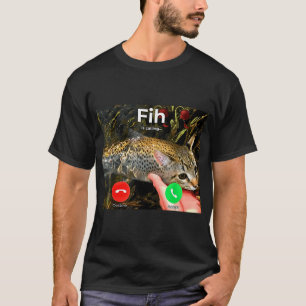 Camiseta FIH Meme de Gato Peixe Engraçado Escrito Errado