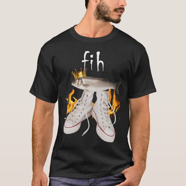 Camiseta Fih Meme de Peixe Engraçado (Frente)