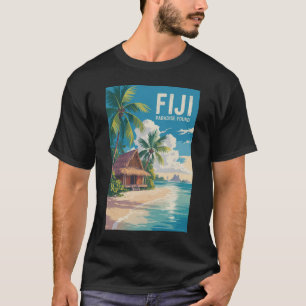 Camiseta Fiji Beach Hut Viagem Art Vintage