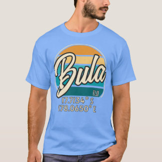 Camiseta Fiji Bula Retro Vintage Sunset Longitude Latitude