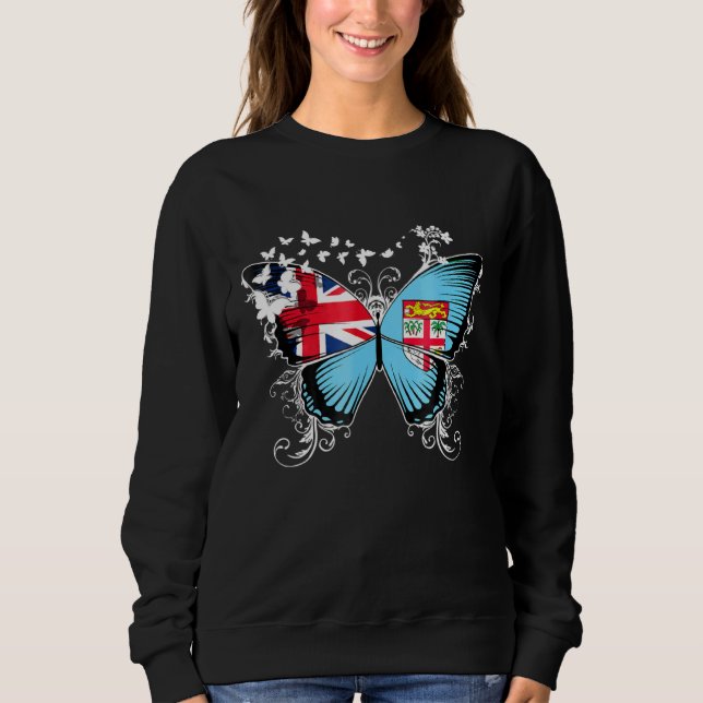 Camiseta Fiji Flag Butterfly Graphic T (Frente)