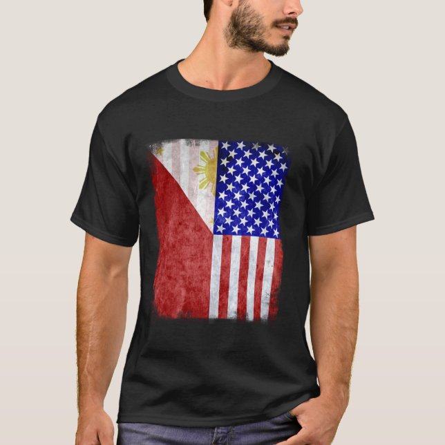 Camiseta Fil Am Filipino American Filipinas EUA América F (Frente)