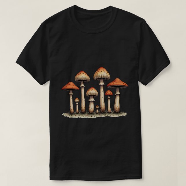 Camiseta Fila de Cogumelos (Frente do Design)