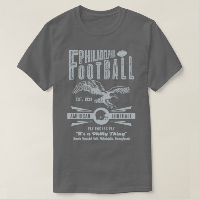 Camiseta Filadélfia Futebol Est 1933 Fly Eagles Fly Vint (Frente do Design)