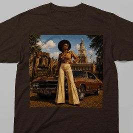 Camiseta Filadélfia Mulher Negra Retro Vintage