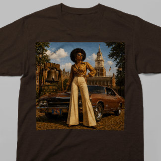 Camiseta Filadélfia Mulher Negra Retro Vintage