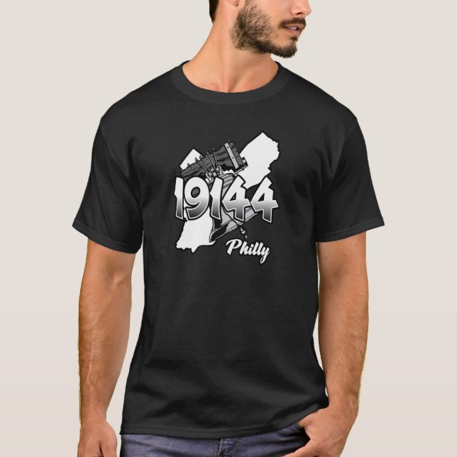 Camiseta Filadélfia Silhouette com CEP 19144 e Li (Frente)