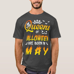 Camiseta Filas De Halloween São Nasceres Em Maio Feliz Aniv