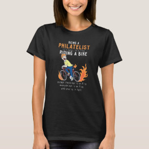 Camiseta Filatelista Como O Ciclista De Bicicletas Andando