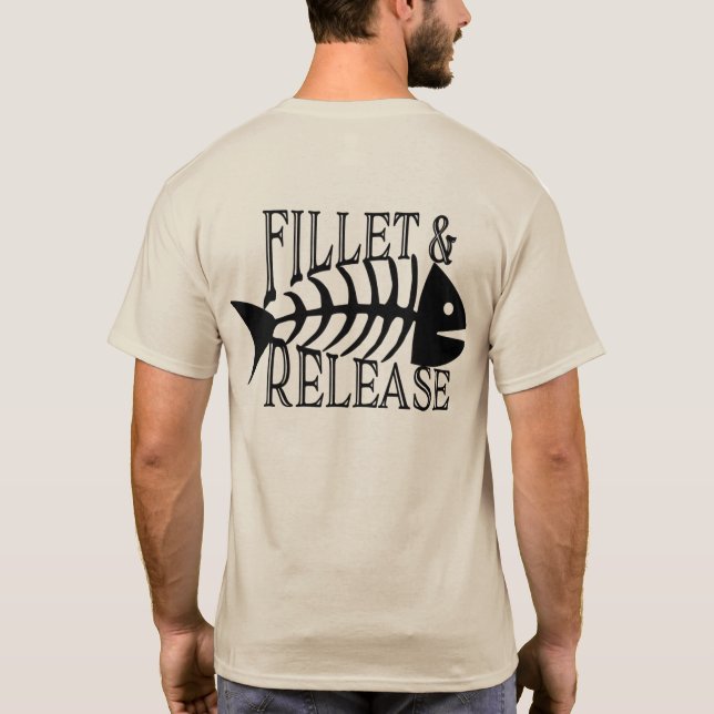 Camiseta Filete e Libertação de Pesca Engraçada (Verso)