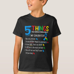 Camiseta Filha Autista Conscientização do Autismo Apoio Mãe