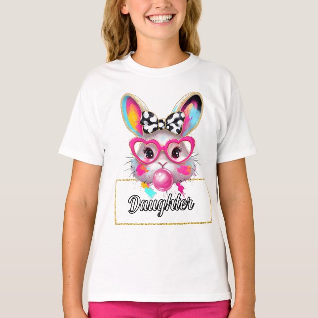Camiseta Filha Bubble - Coelhinho da Páscoa (Frente)