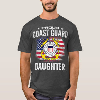 Camiseta Filha Da Guarda Costeira Orgulhosa Com Bandeira Am
