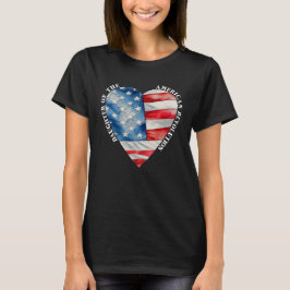 Camiseta Filha da Revolução Americana EUA coração artes