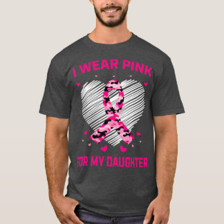 Camiseta Filha de Consciência do Cancer de Fita Rosa