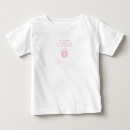 Camiseta Filha de Deus Personalizada do Batismo Rosa Crianç