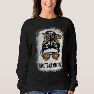 Camiseta Filha De Futebol Sangrenta Vida Leopard Messy Bun