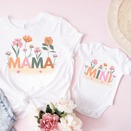 Camiseta Filha de Mamães de Correspondência Floral