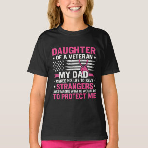 Camiseta Filha De Um Pai Veterano Dia de os pais Veterano