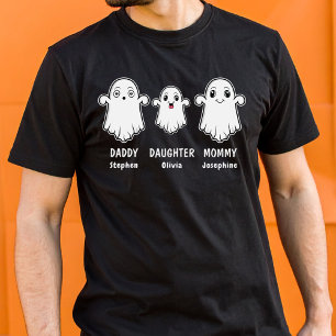 Camiseta Filha Do pai E Mamãe 3 Pessoas Da Família Fantasma