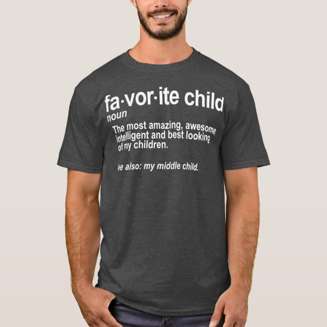 Camiseta Filha favorita, definição estranha, mãe e Pai (Frente)