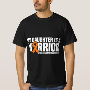 Camiseta Filha Guerreira Laranja Fita Leucemia Cancer Awa