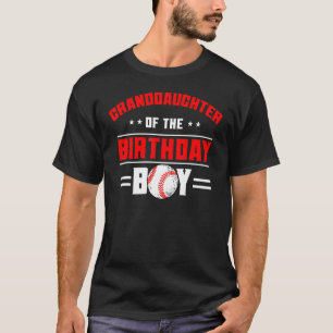 Camiseta Filha Neta Do Garoto De Aniversário Tema De Baseba