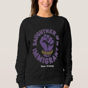 Camiseta Filha Orgulhosa de um Imigrante que Abraça o Patri