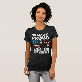 Camiseta Filha Orgulhosa De Um Pai Patriota Militar Veteran